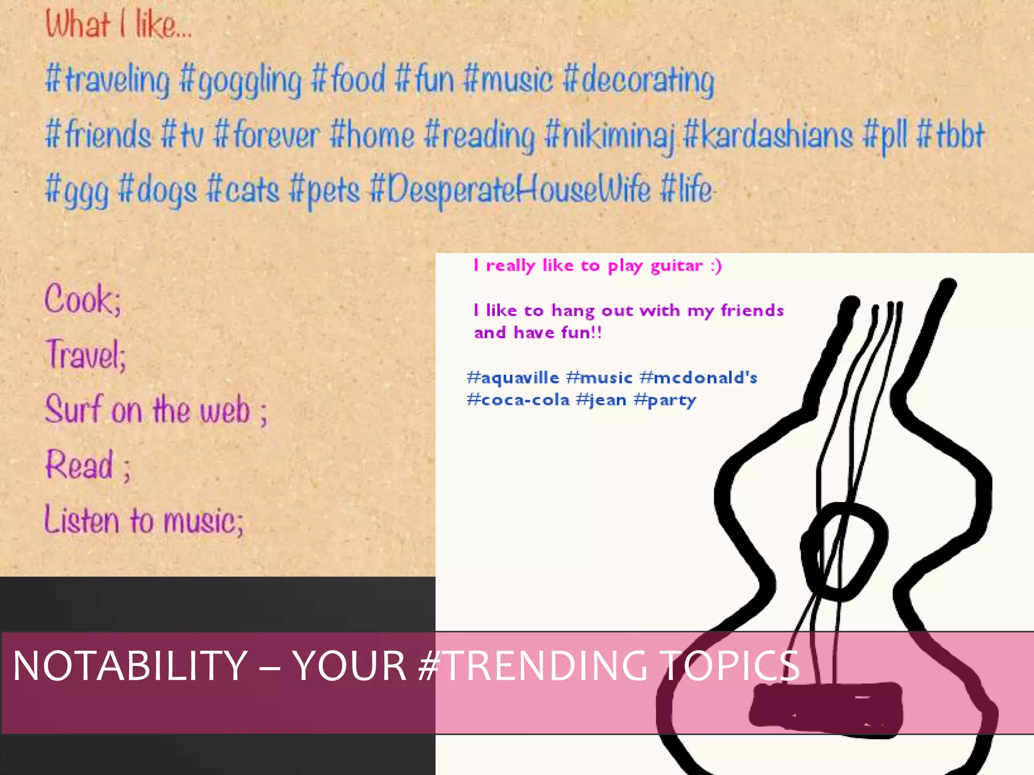 NOTABILITY – YOUR #TRENDING TOPICS
 