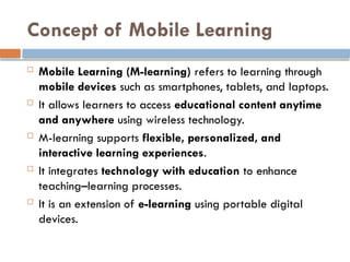 Comprehensive Overview of Mobile Learning: Concepts, Tools, and ...