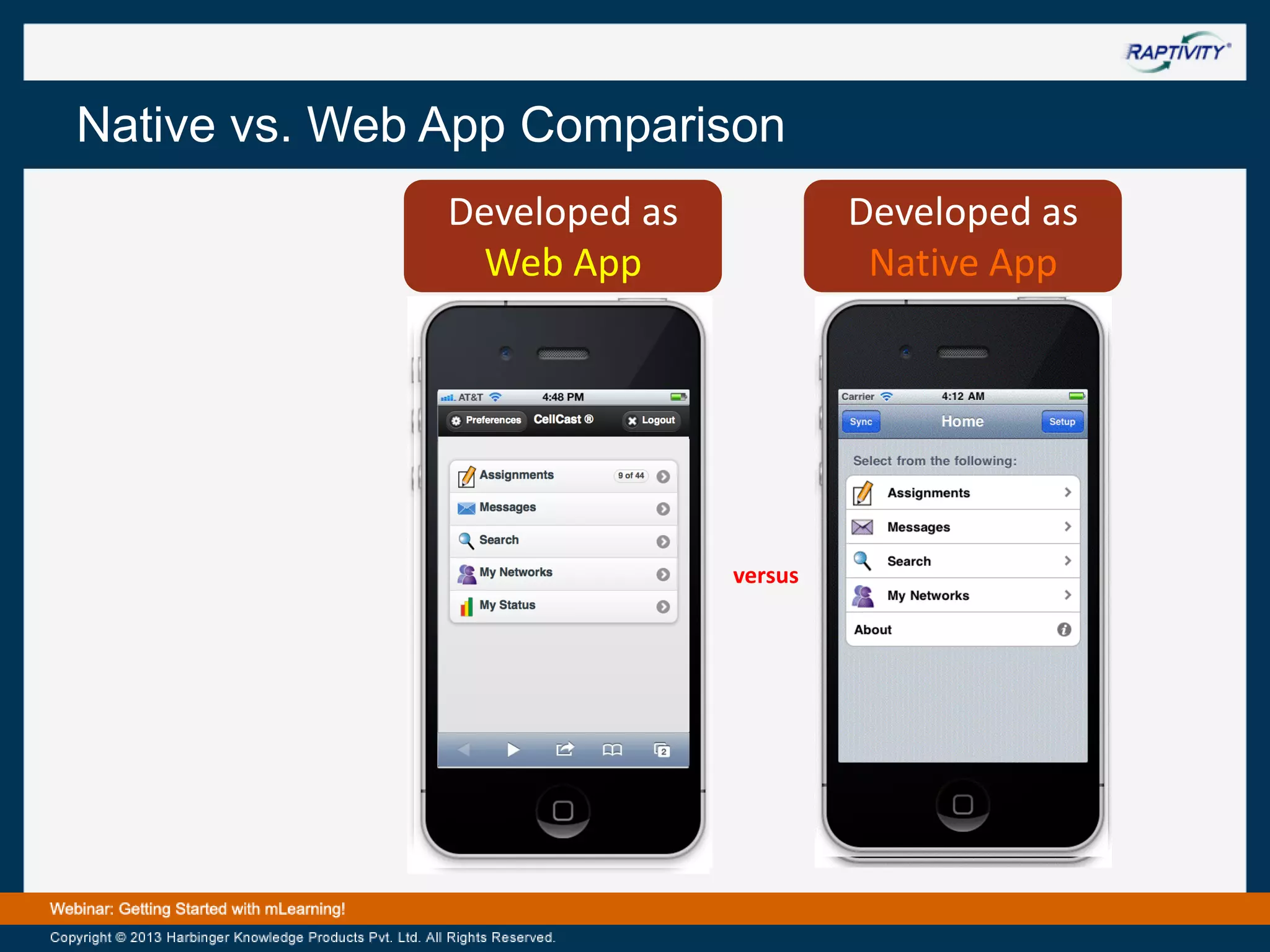 Native vs. Web App Comparison
Developed as
Web App

Developed as
Native App

versus

 