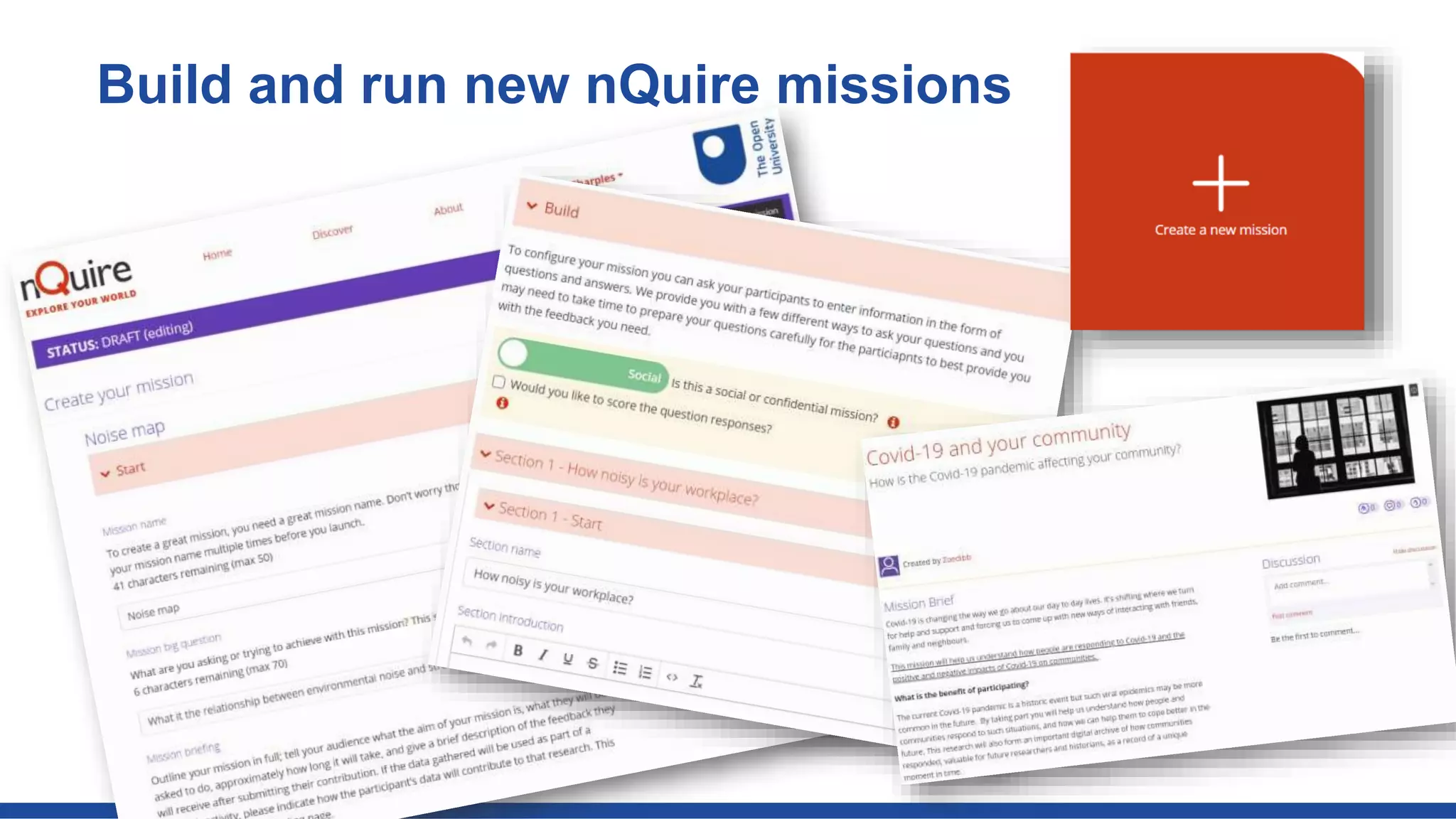 Build and run new nQuire missions
 