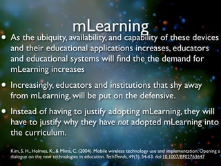 Mlearning Meaning M Learning Welcome to the Mobile Web | KEY