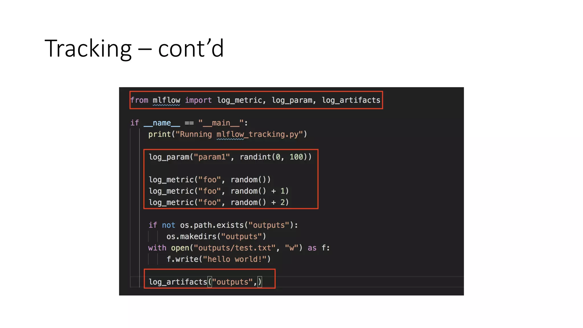 Tracking – cont’d
 