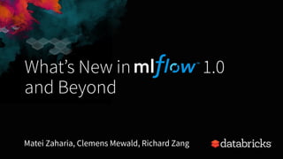 What’s New in 1.0
and Beyond
Matei Zaharia, Clemens Mewald, Richard Zang
 