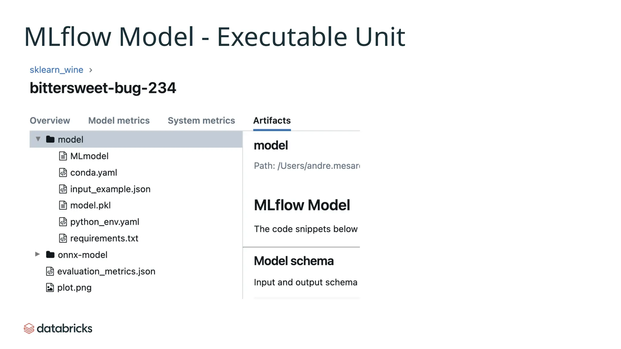MLflow Model - Executable Unit
 