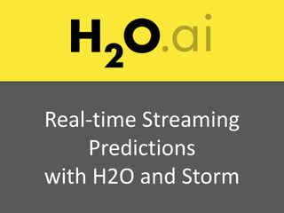 Real-time Streaming
Predictions
with H2O and Storm
 