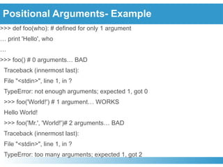 Functions in Python with all type of arguments | PPT