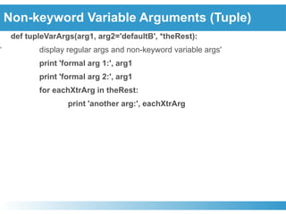 Functions in Python with all type of arguments | PPT