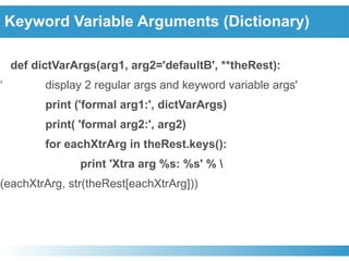 Functions in Python with all type of arguments | PPT