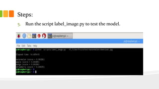 Steps:
5. Run the script label_image.py to test the model.
 
