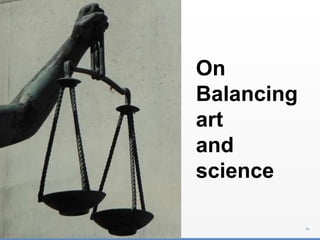 14
On
Balancing
art
and
science
 