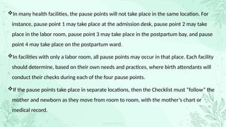 mlhp safe child birth checklist.pptx based on WHO. | PPTX