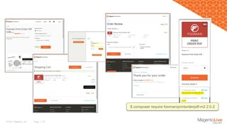 Page | 21© 2017 Magento, Inc.
$ composer require fooman/printorderpdf-m2 2.0.2
 