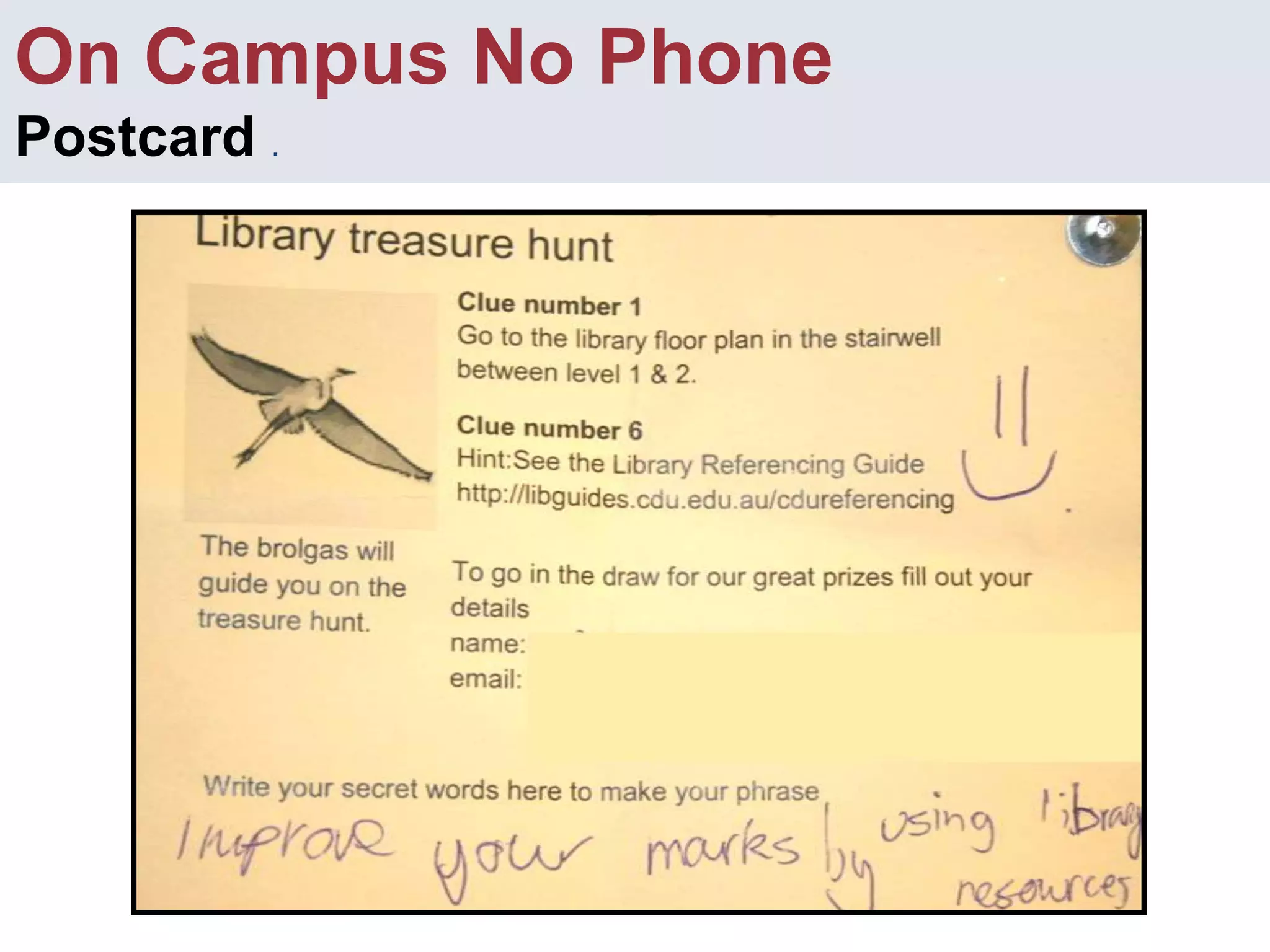 On Campus No PhonePostcard .