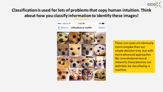 Classificationis used for lots of problems that copy human intuition. Think
about how you classify informationto identify ...