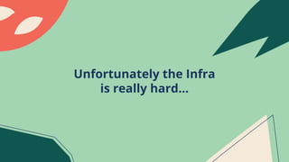 Unfortunately the Infra
is really hard...
 