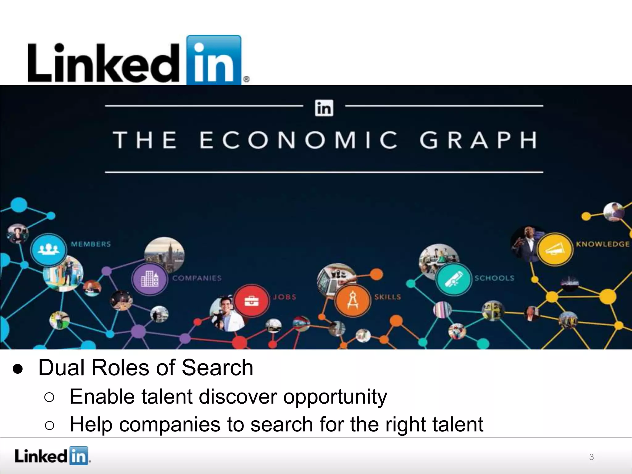 3
● Dual Roles of Search
○ Enable talent discover opportunity
○ Help companies to search for the right talent
 