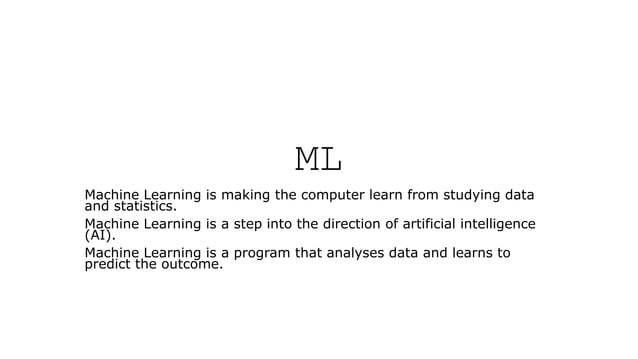 Basic Machine Learning in Python tutorial | PPT