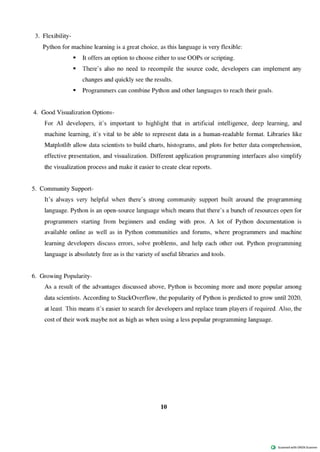 ml internship report 07.pdf for machine learning | PDF