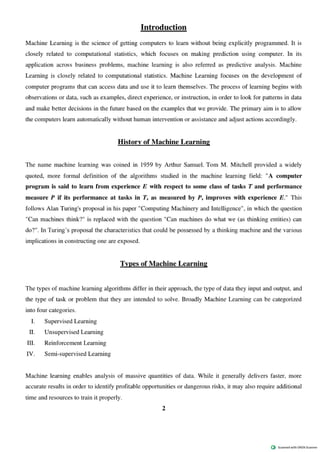 ml internship report 07.pdf for machine learning | PDF