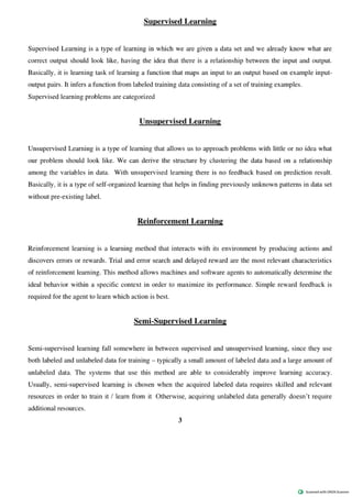 ml internship report 07.pdf for machine learning | PDF