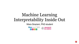 Machine Learning
Interpretability Inside Out
Mara Graziani, PhD student
 