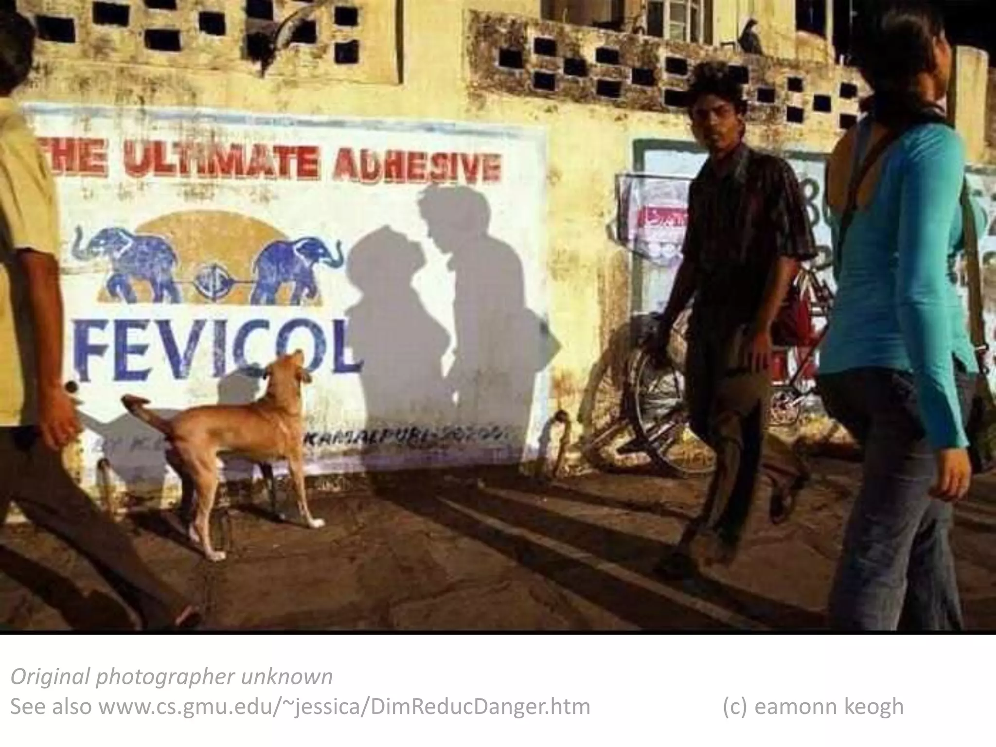 Original photographer unknown
See also www.cs.gmu.edu/~jessica/DimReducDanger.htm (c) eamonn keogh
 