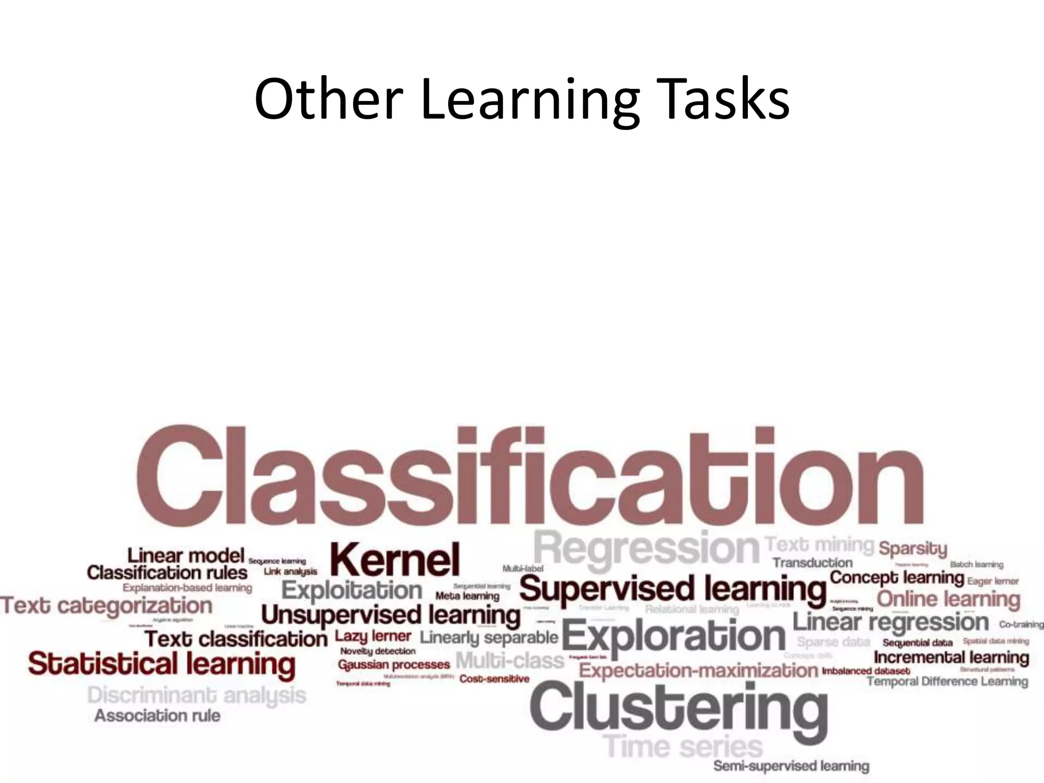 Other Learning Tasks
 