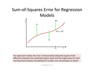 Sum-­‐of-­‐Squares	
  Error	
  for	
  Regression	
  
Models	
  
For	
  regression	
  model,	
  the	
  error	
  is	
  measu...
