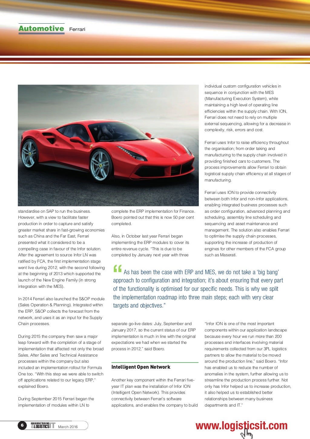 ICT in the Fast Lane, an interview with the CIO at Ferrari