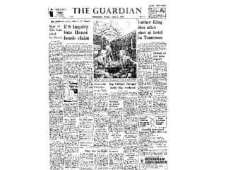 MLK Jr's Assassination in Newspaper Headlines