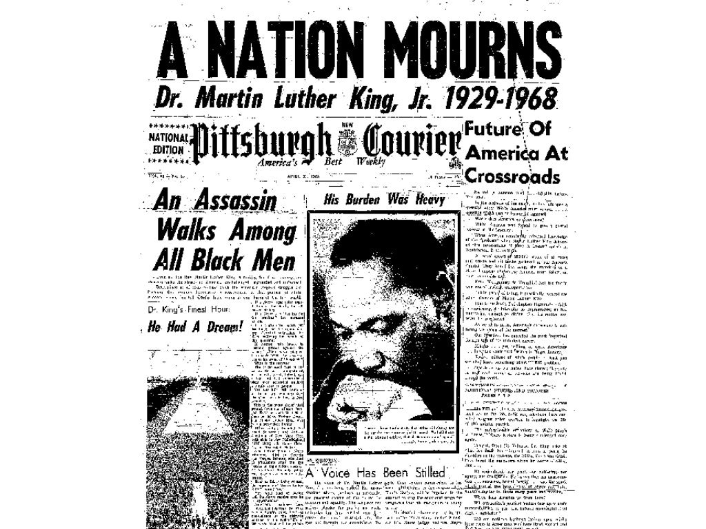 MLK Jr's Assassination in Newspaper Headlines
