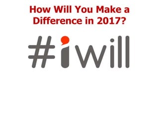 How Will You Make a
Difference in 2017?
 