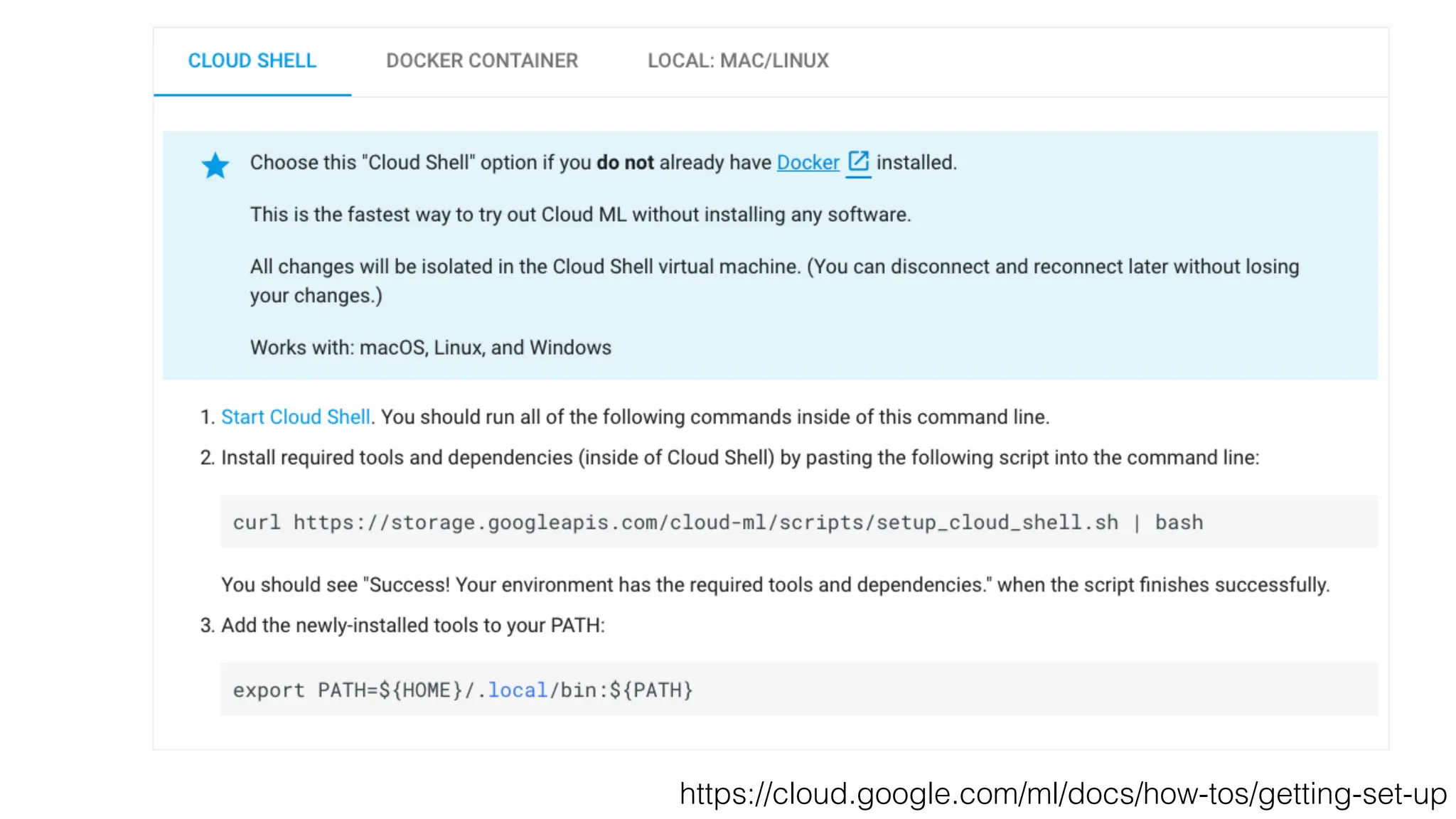 https://cloud.google.com/ml/docs/how-tos/getting-set-up
 