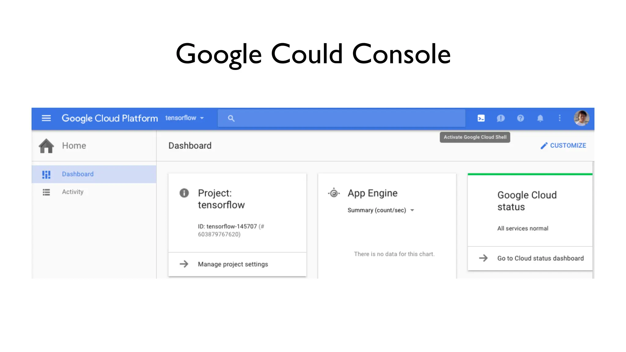 Google Could Console
 