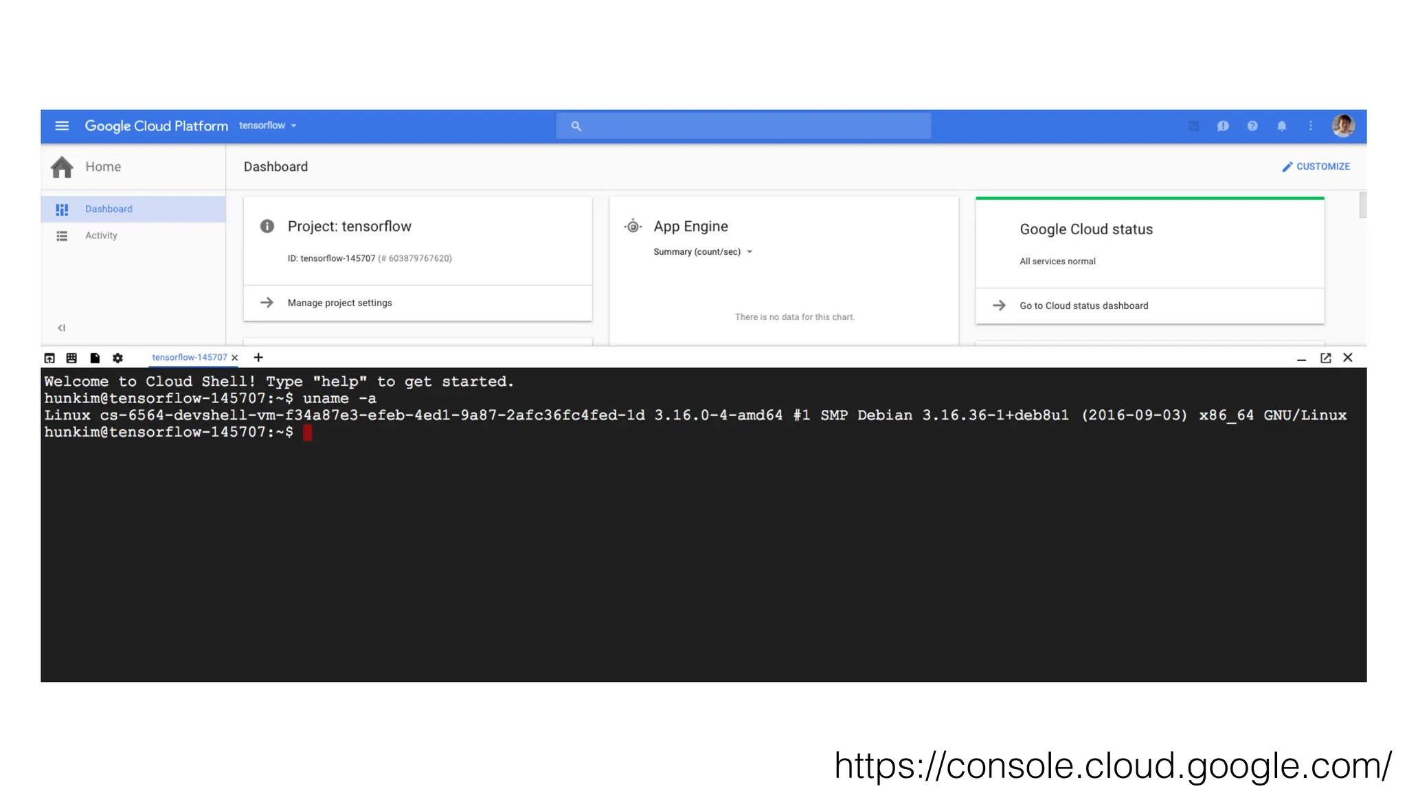 https://console.cloud.google.com/
 