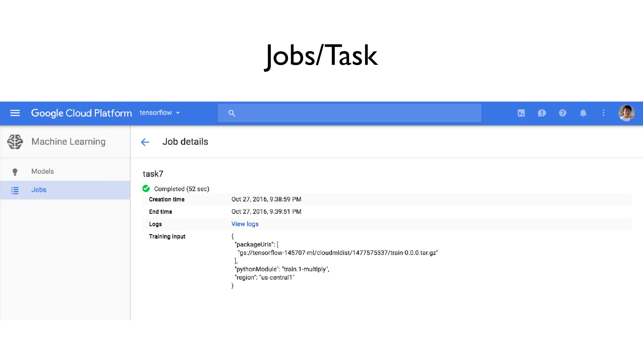 Jobs/Task
 