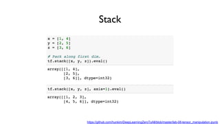 Stack
https://github.com/hunkim/DeepLearningZeroToAll/blob/master/lab-08-tensor_manipulation.ipynb
 
