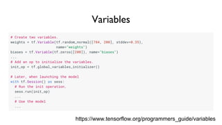 Variables
https://www.tensorflow.org/programmers_guide/variables
 
