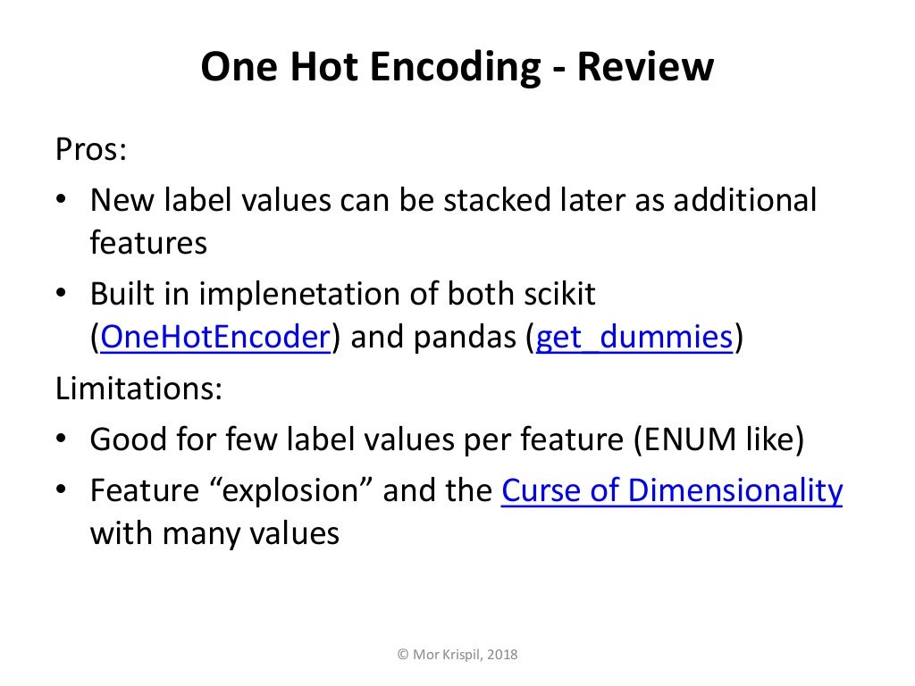 Categorical Features and NHot Encoders Data Science and Machine