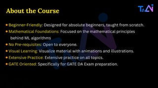 GATE machine learning exam preparation lecture | PDF