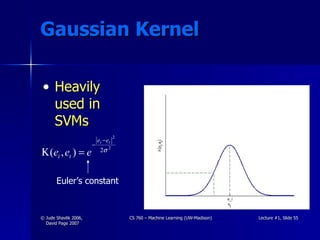 Gaussian Kernel Heavily used in SVMs Euler’s constant 