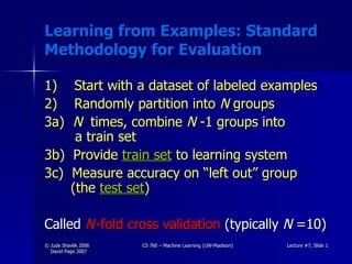 Learning from Examples: Standard Methodology for Evaluation ,[object Object],[object Object],[object Object],[object Object],[object Object],[object Object]