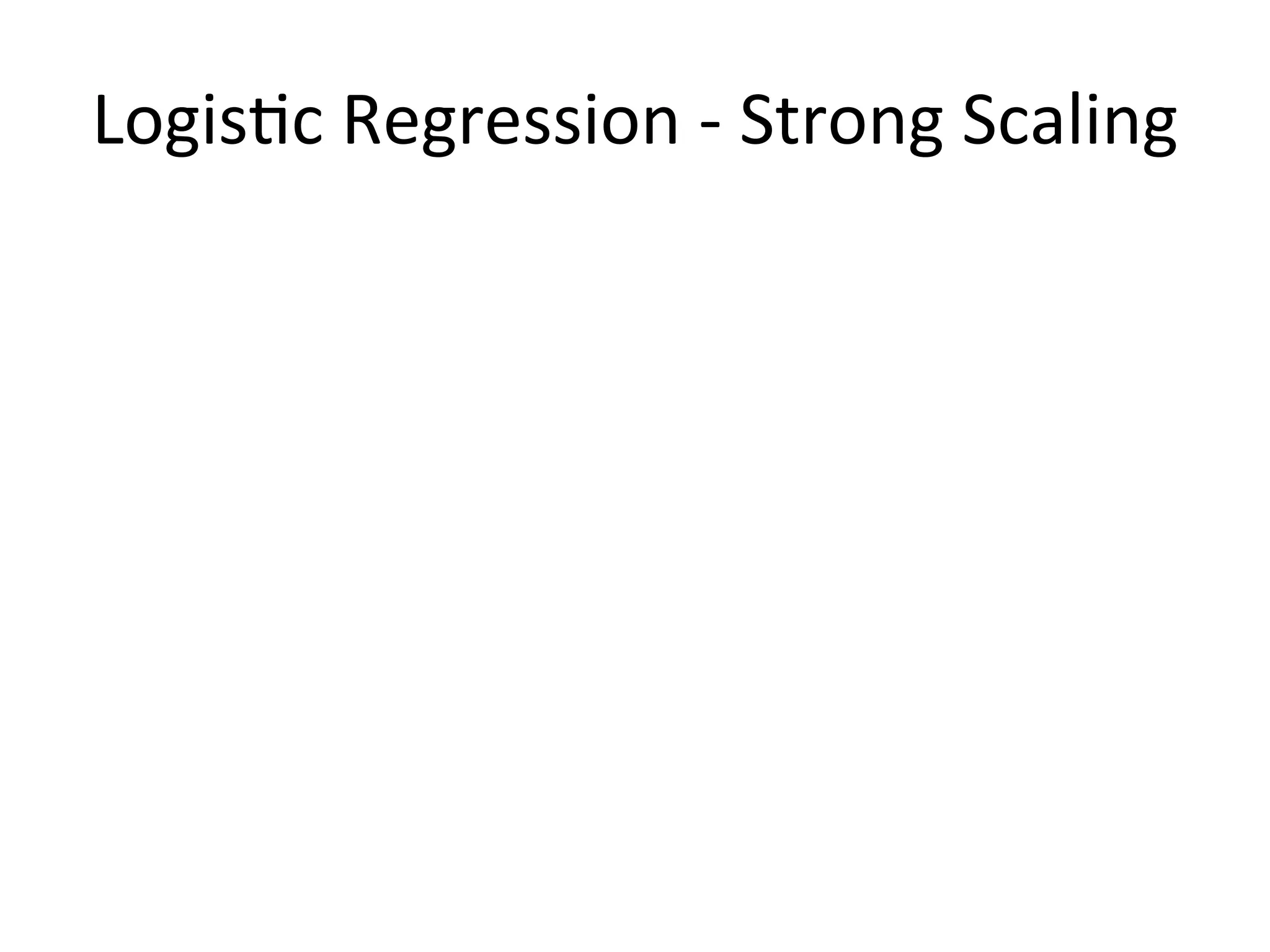 Logis2c	
  Regression	
  -­‐	
  Strong	
  Scaling
 