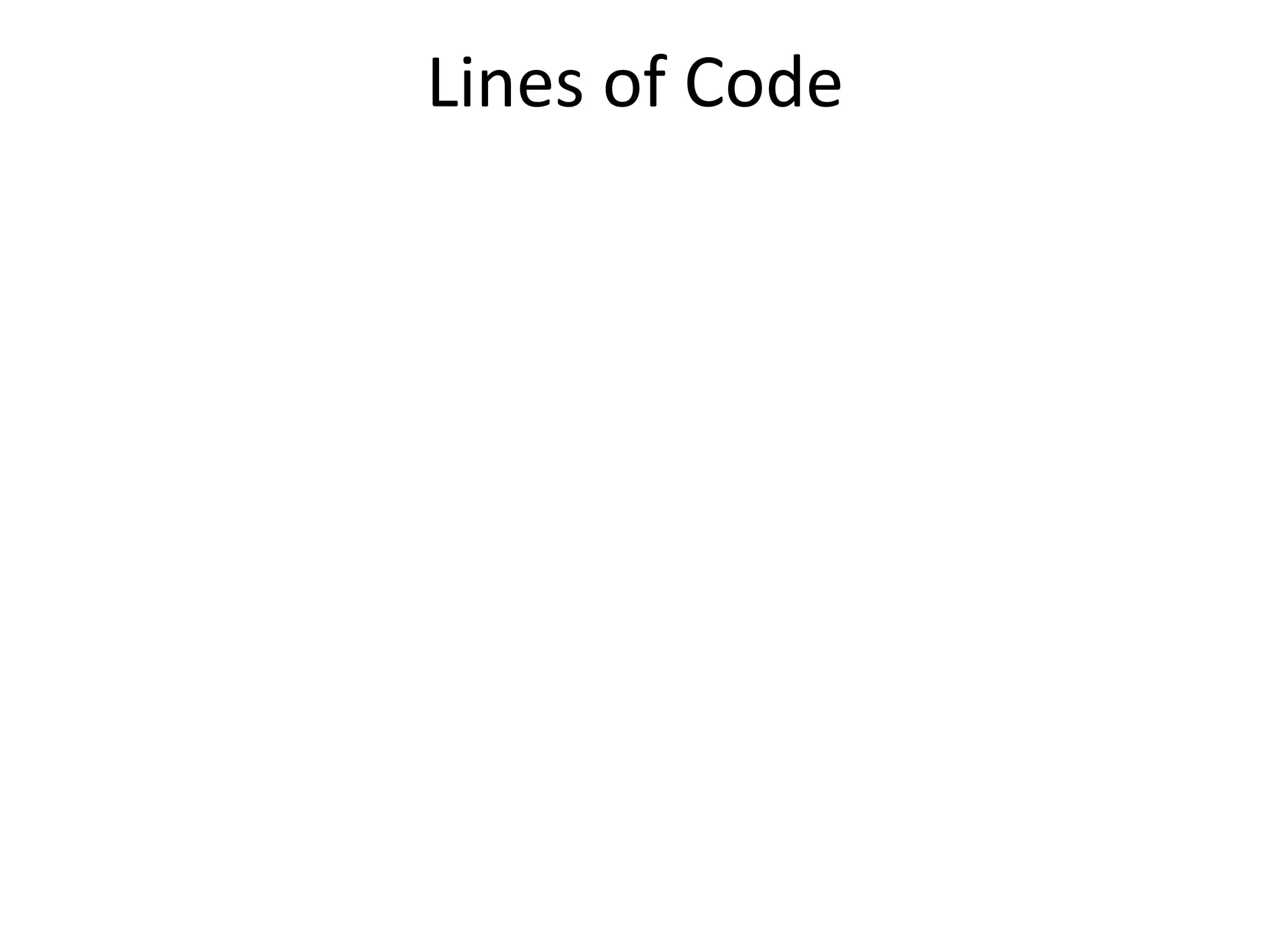 Lines	
  of	
  Code
 