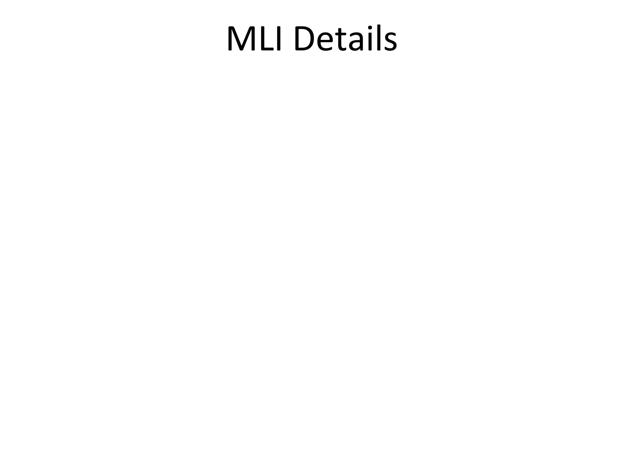 MLI	
  Details
 