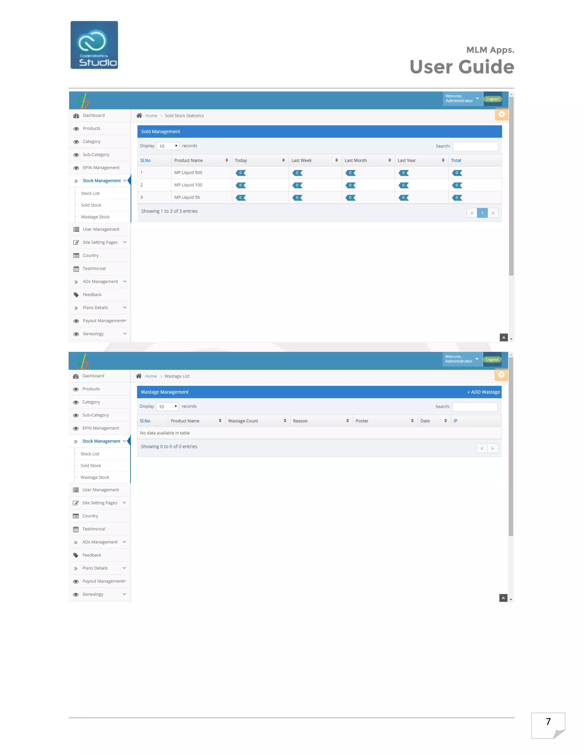 MLM Apps.
User Guide
7
 