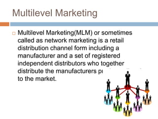 Multilevel Marketing MLM, A new form of Marketing or Network marketing ...