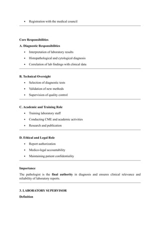 INTRODUCTION TO MEDICAL LABORATORY MANAGEMENT and ROLE OF MEDICAL ...