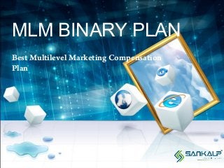 MLM BINARY PLAN
Best Multilevel Marketing Compensation
Plan
 