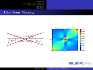 HELLEBORECAPITAL
Introduction
Standard correlation coeﬃcients
A metric space for copulas
Applications
Conclusion
Take Home Message
Gautier Marti A closer look at correlations
 